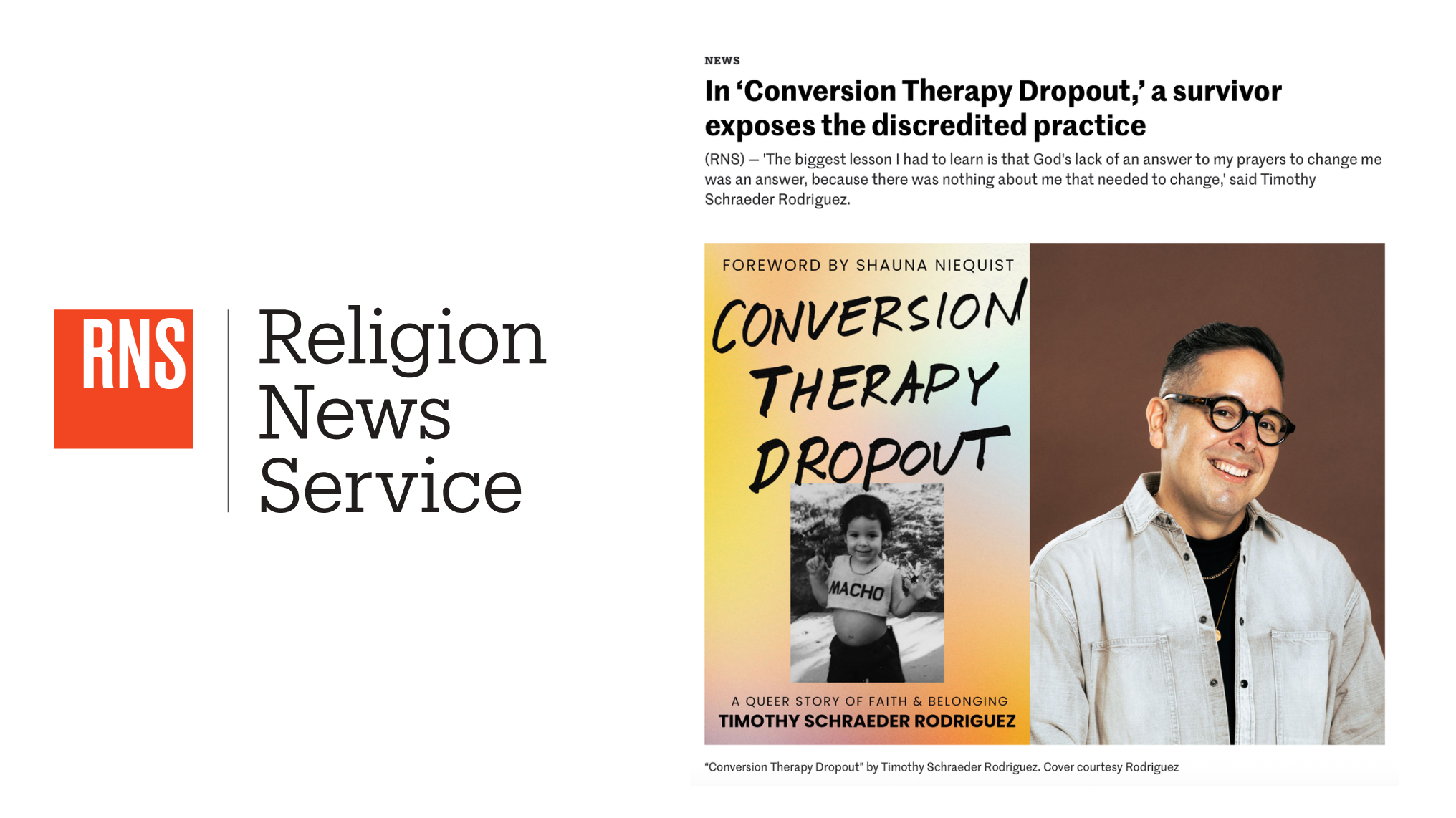 Religion News Service: In ‘Conversion Therapy Dropout,’ a survivor exposes the discredited practice