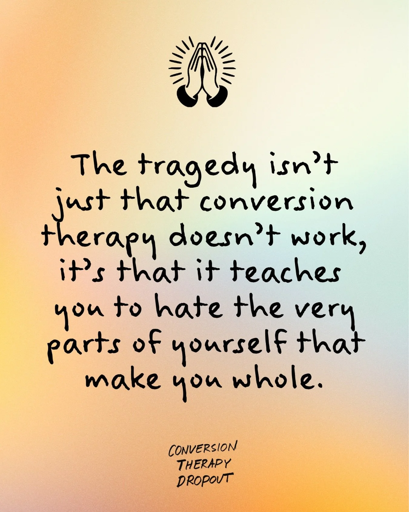 The truth that took me eight years to realize was that I was never broken. And neither are you. #ConversionTherapyDropout is out tomorrow.