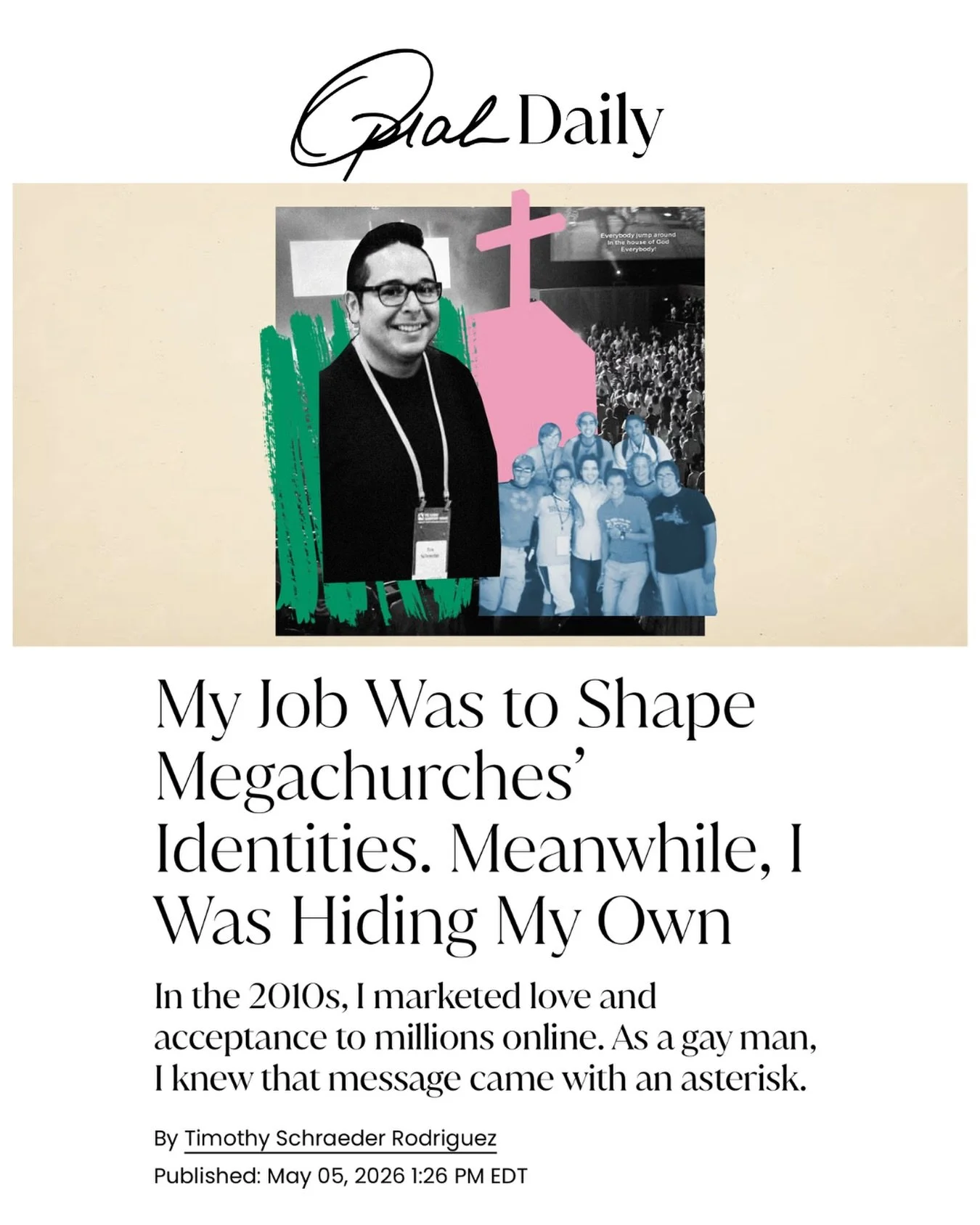 I have been staring at this screen for ten minutes trying to figure out what to say, and I genuinely cannot. I am so honored, humbled, grateful, and ALL OF THE THINGS to share #ConversionTherapyDropout on @oprahdaily. 

💬 Comment &ldquo;Oprah&rdquo;