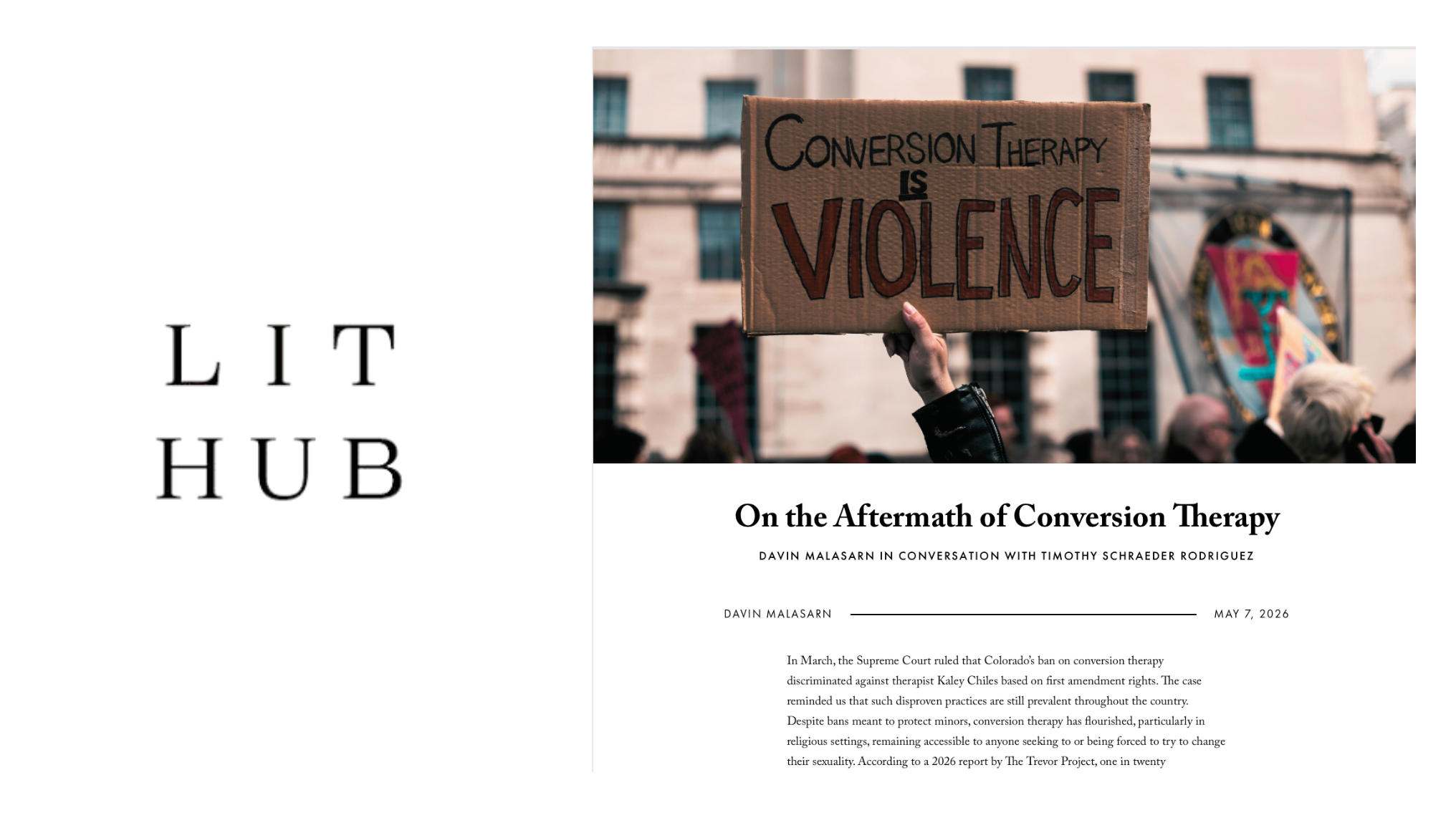 LitHub: On the Aftermath of Conversion Therapy