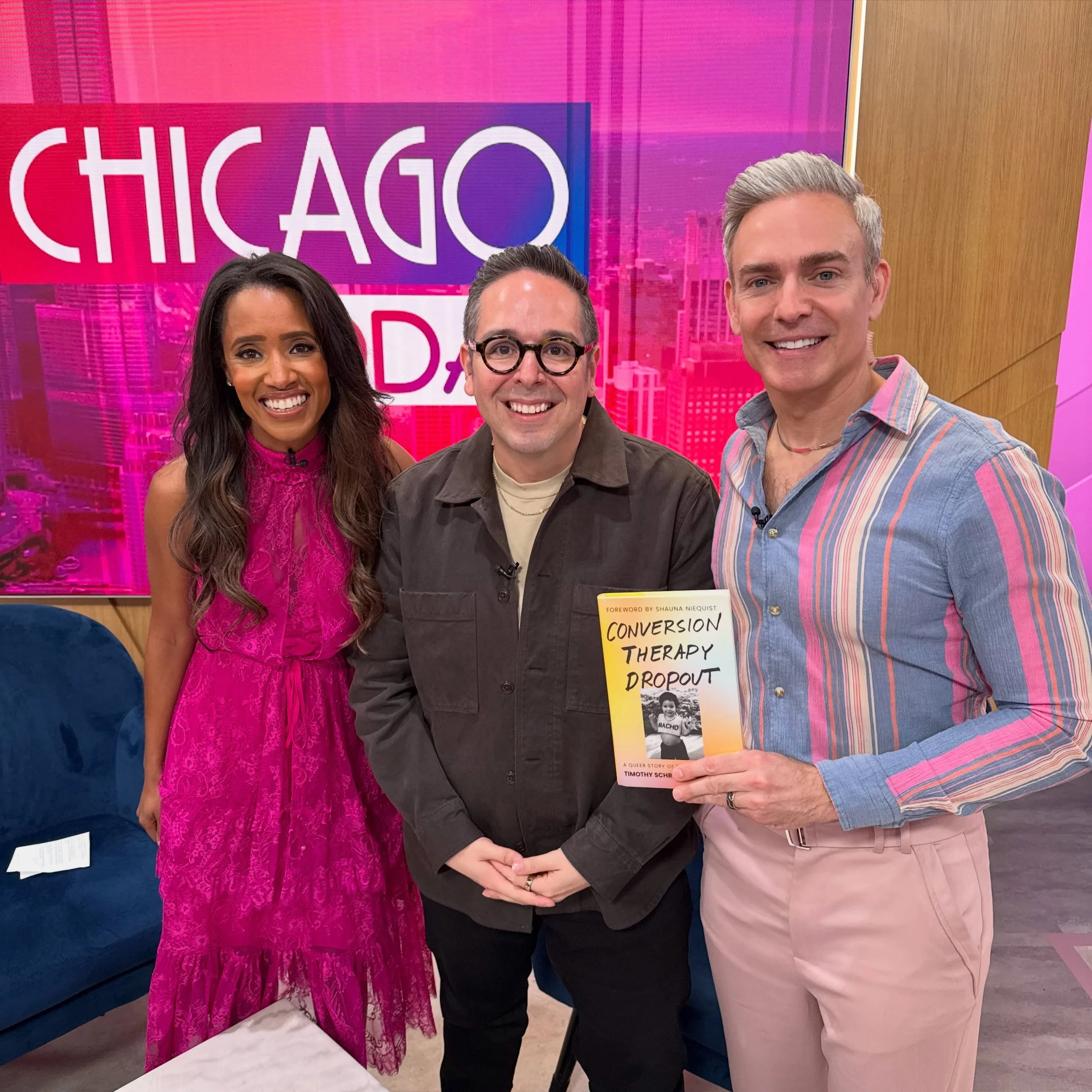 Kicking off the #ConversionTherapyDropout book tour in my former hometown of Chicago, chatting with @cortneyhall and @rodriguesmatt on @nbcchicagotoday. I spent the final four years I was in conversion therapy in Chicago. It feels really great to be 