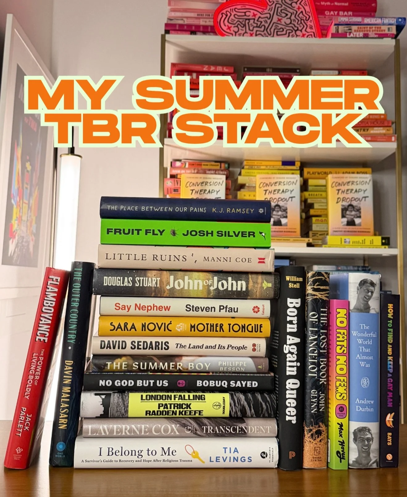 My summer TBR stack is growing. 📚 

I&rsquo;m excited to dive into these books, written by mostly LGBTQ+ writers, friends, and some others writers whose books share the same release day as #ConversionTherapyDropout. And with plenty of flights and we
