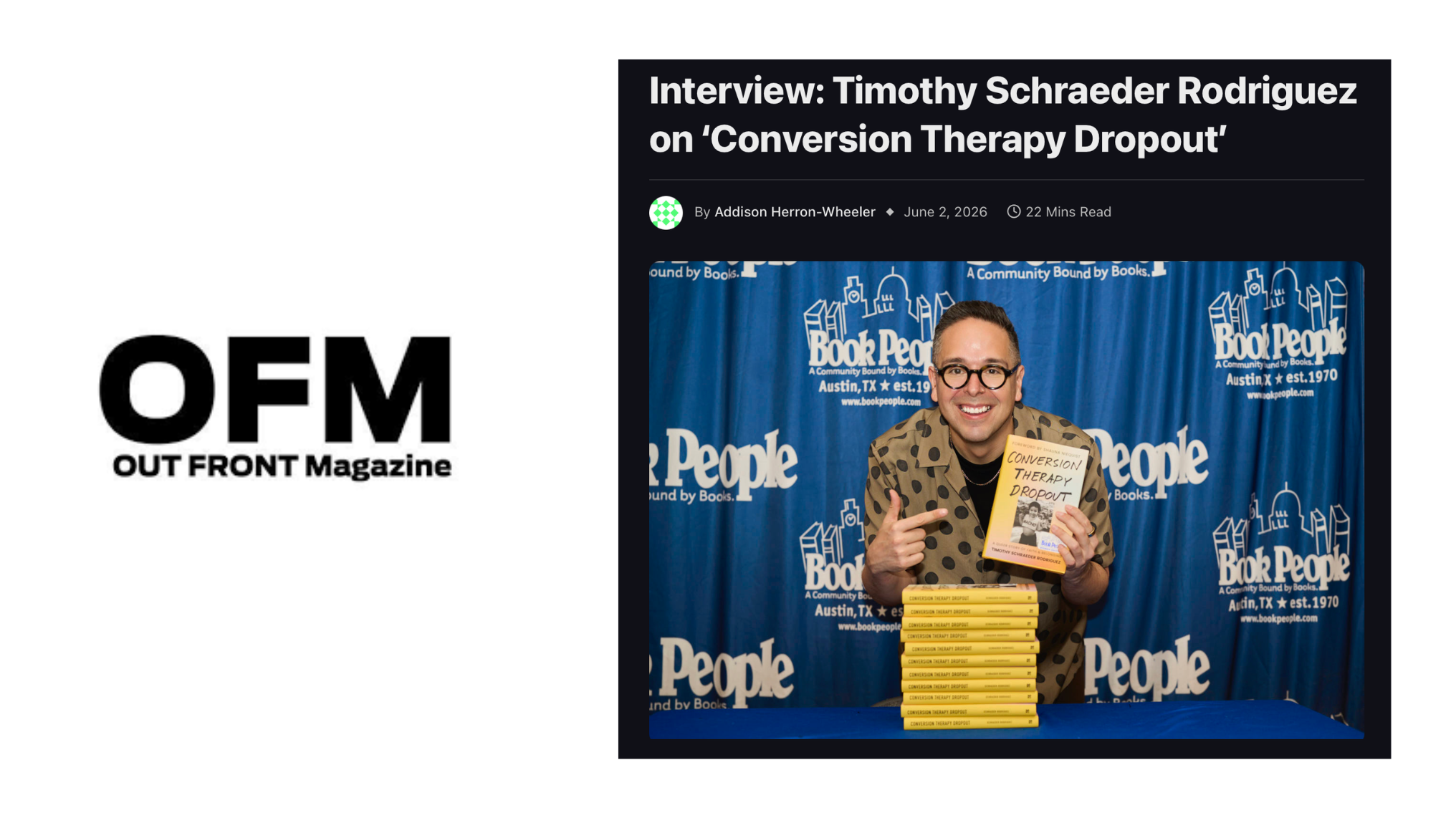 Outfront Magazine: Interview with Timothy Schraeder Rodriguez