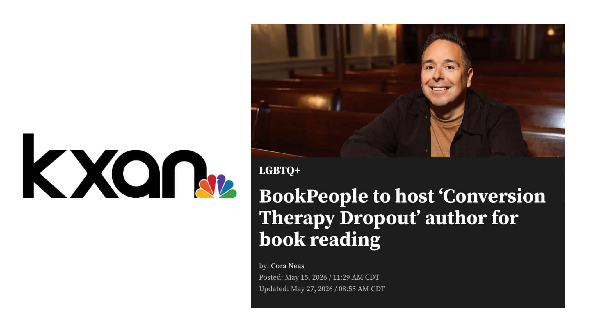 NBC Austin: BookPeople to host ‘Conversion Therapy Dropout’ author for book reading