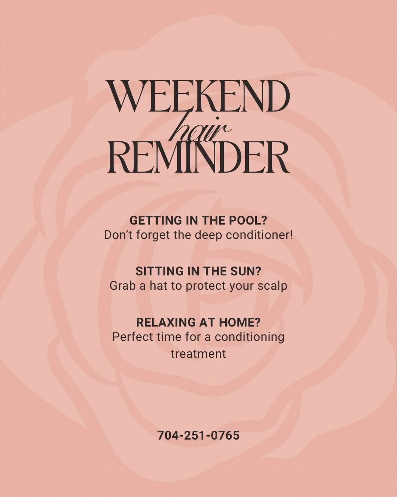 A few lil tips to get you through the weekend. But don&rsquo;t forget to book your next appointment with us 🫶🏼 

Just send a message, follow the link in the bio, click the book now button, text/call 704-251-0765 to book your next appointment. 

#mo