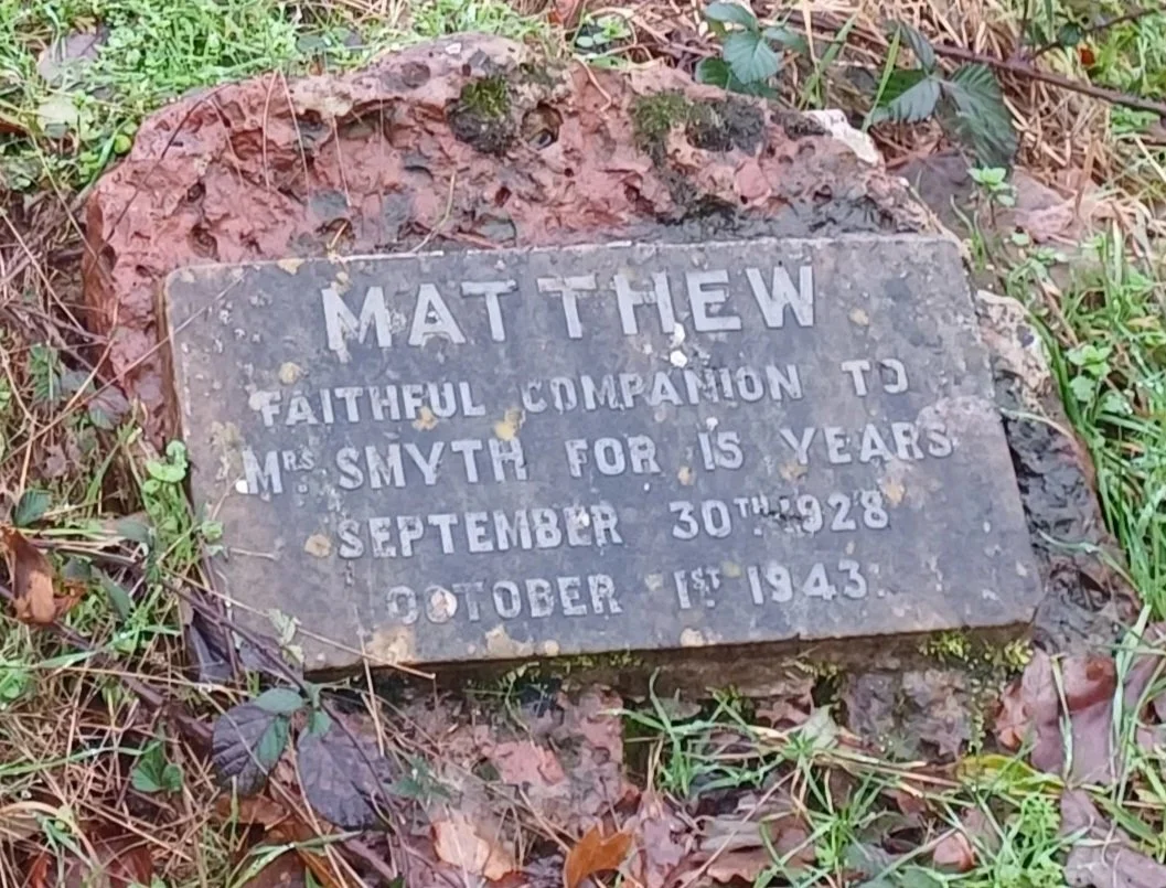 Animal memorial headstone near Ashton Court Mansion, Bristol.