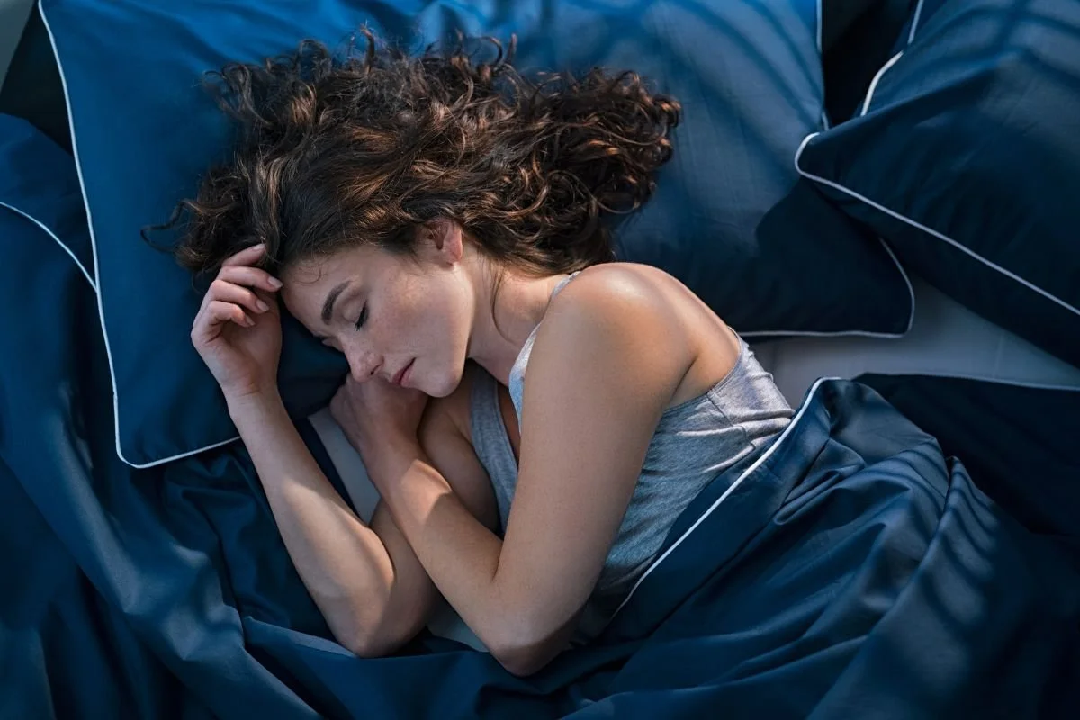 Woman with AVM prioritising sleep to maintain overall healthy lifestyle.