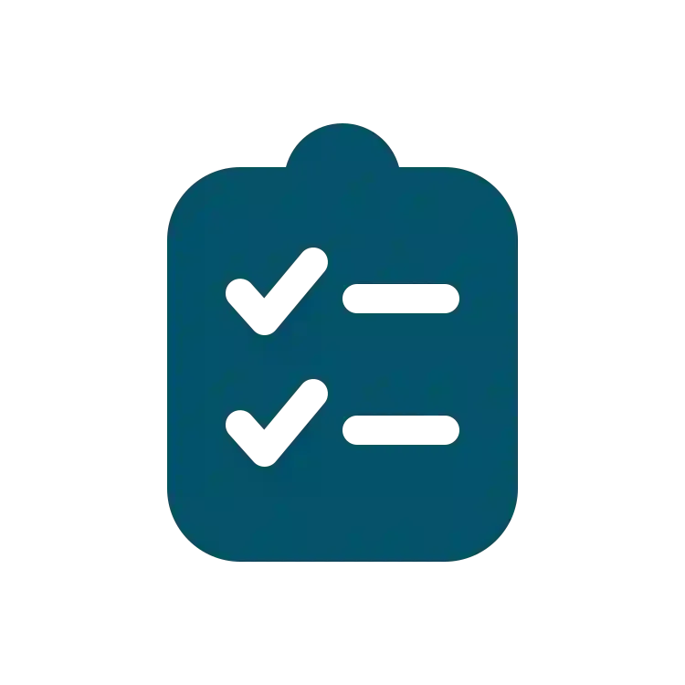 Checklist icon with two checkmarks and two blank lines