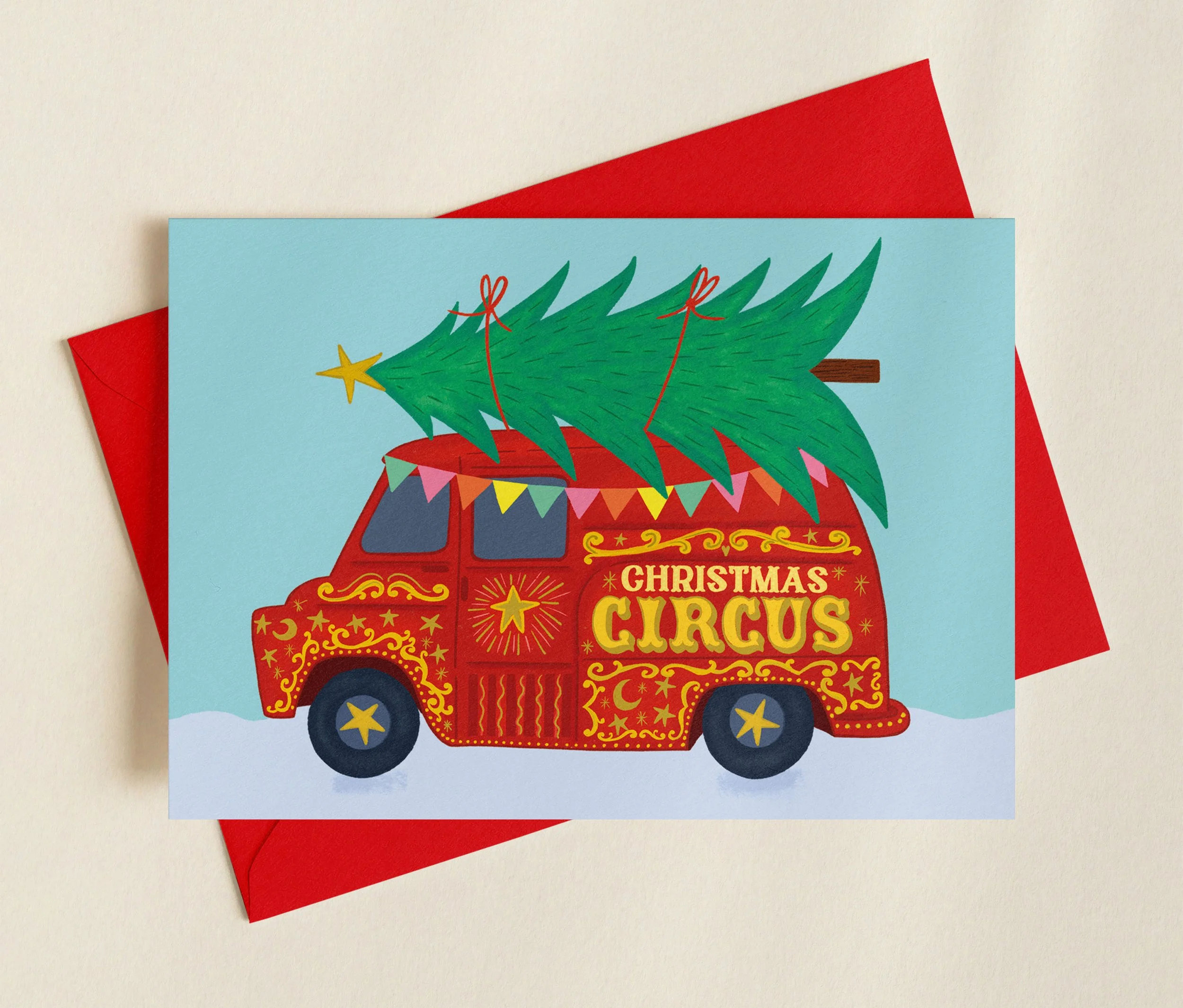 Christmas Circus Van / A6 Christmas Card
