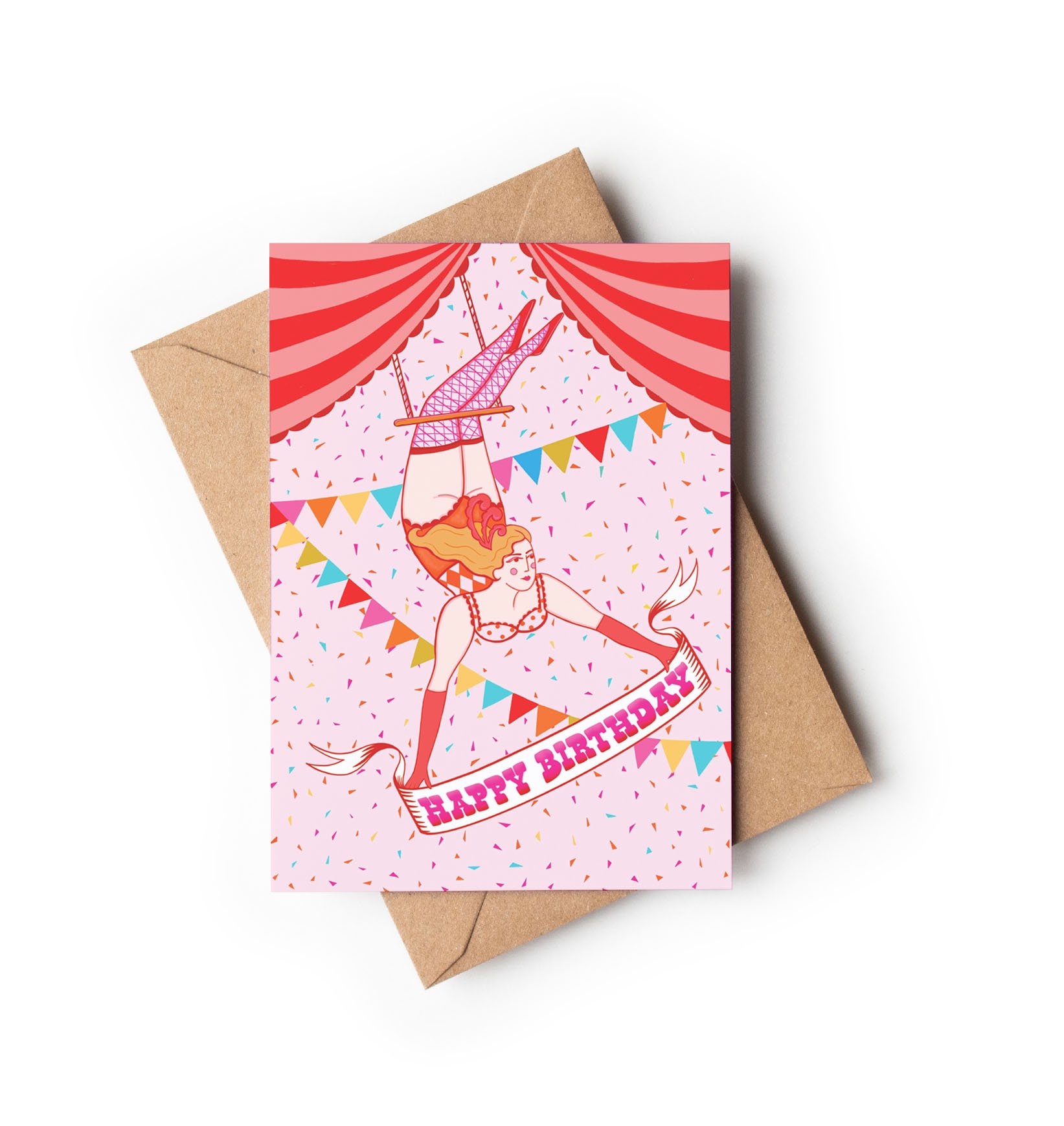 Circus Trapeze / A6 Birthday Card