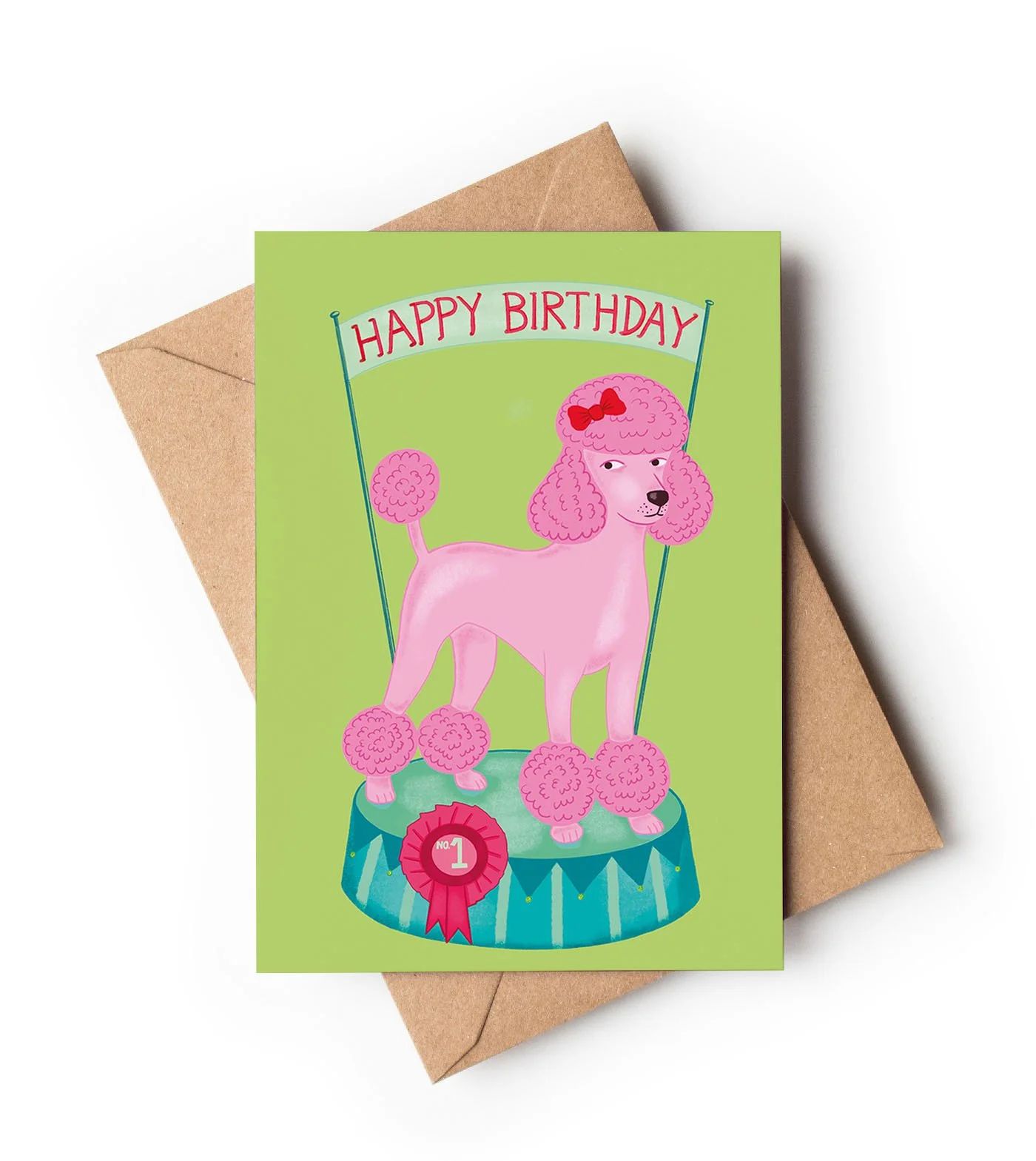 Pink Poodle Birthday / A6 Card