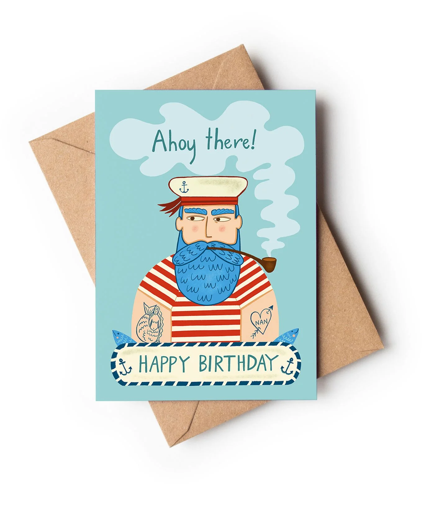 Ahoy There Old Sailor Birthday / A6 Greetings Card