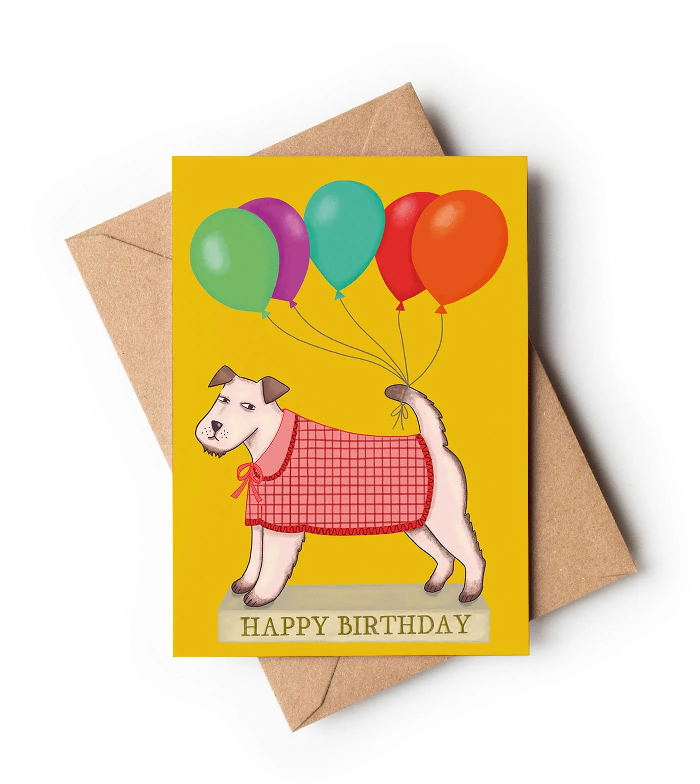 Dog and Balloons / A6 Birthday Card