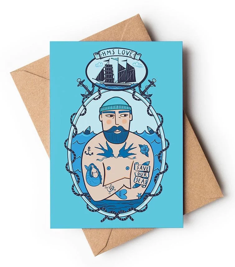 Tattooed Sailor/ A6 Greetings Card