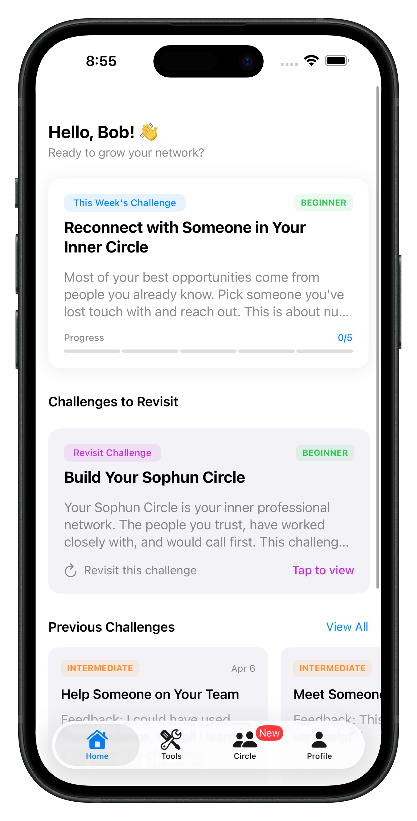 App homescreen