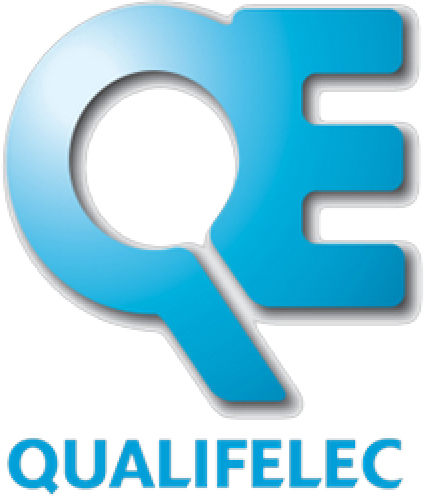 Logo de Qualiflec avec un symbole en forme de loupe intégrant la lettre Q et le mot QUALIFLEC en dessous.