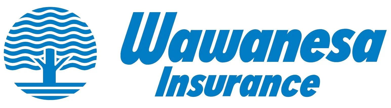 Wawanesa Insurance logo with tree and waves symbol.
