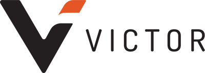 Logo of VICTOR with a stylized V shape and the word VICTOR next to it