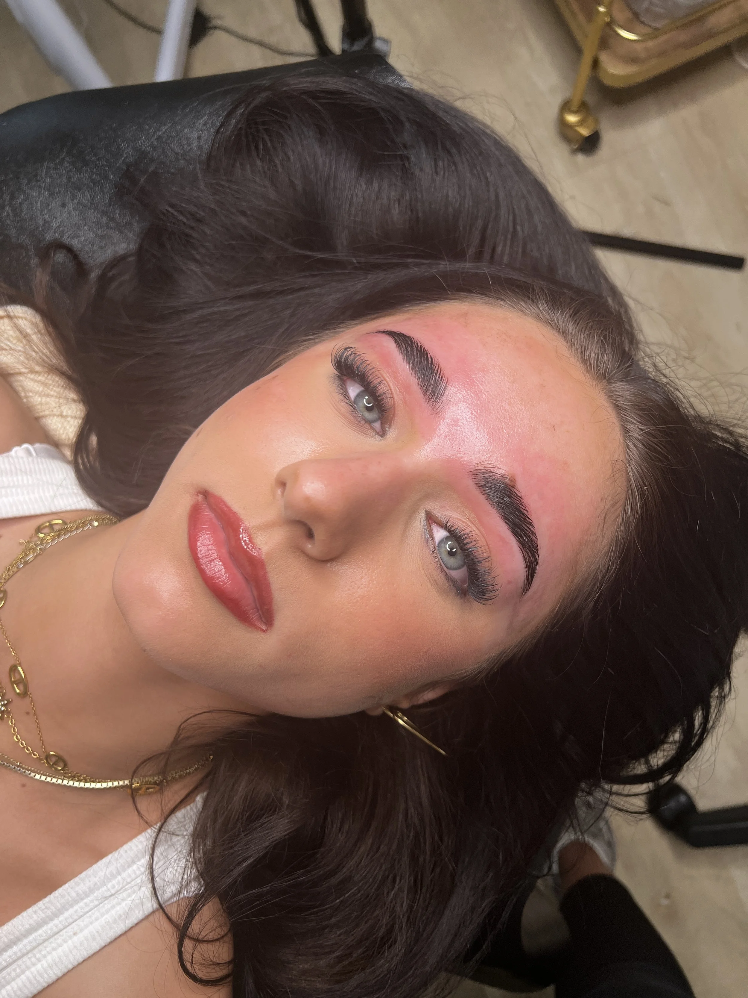 Lash lift and brow tint results at Nova Beauty Studio in Walnut Creek — bold, natural beauty look with freshly styled lashes and b