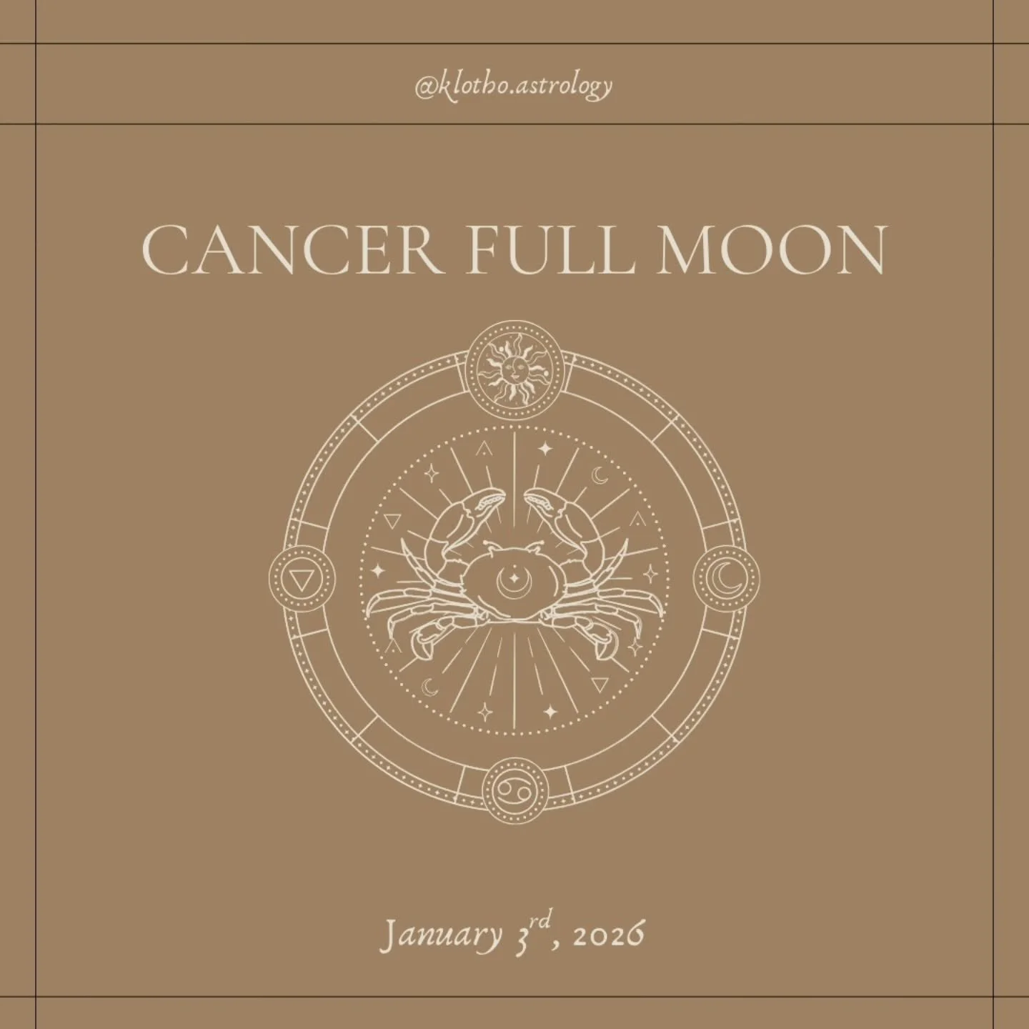 Your Full Moon in Cancer Horoscopes 🌕

This one has been feeling strong for me - from the desire for success and big visions I have to feeling caught up in the desire to stay safe (big Cancer energy)

Emotions are big at this time with Jupiter co pr