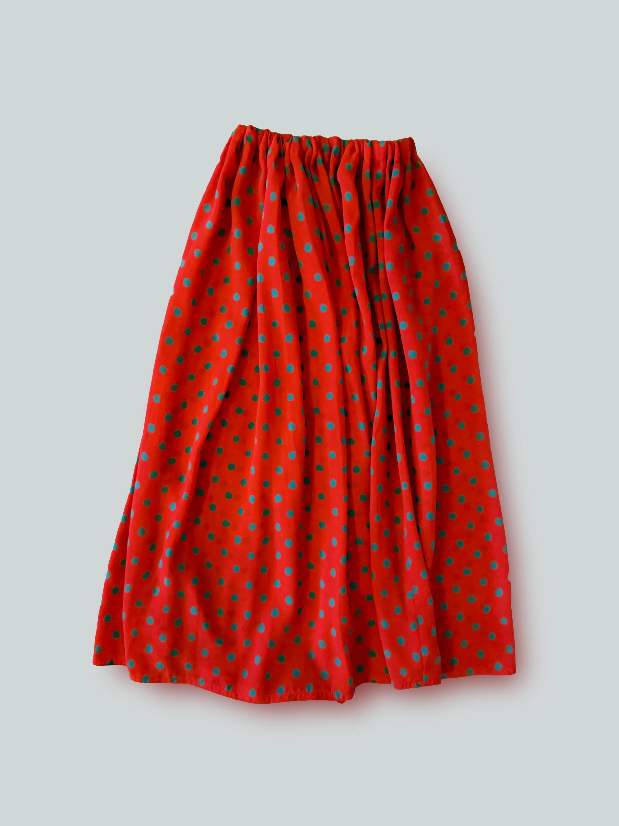 (re)WORKED SHEER RED POLKA DOT MAXI SKIRT