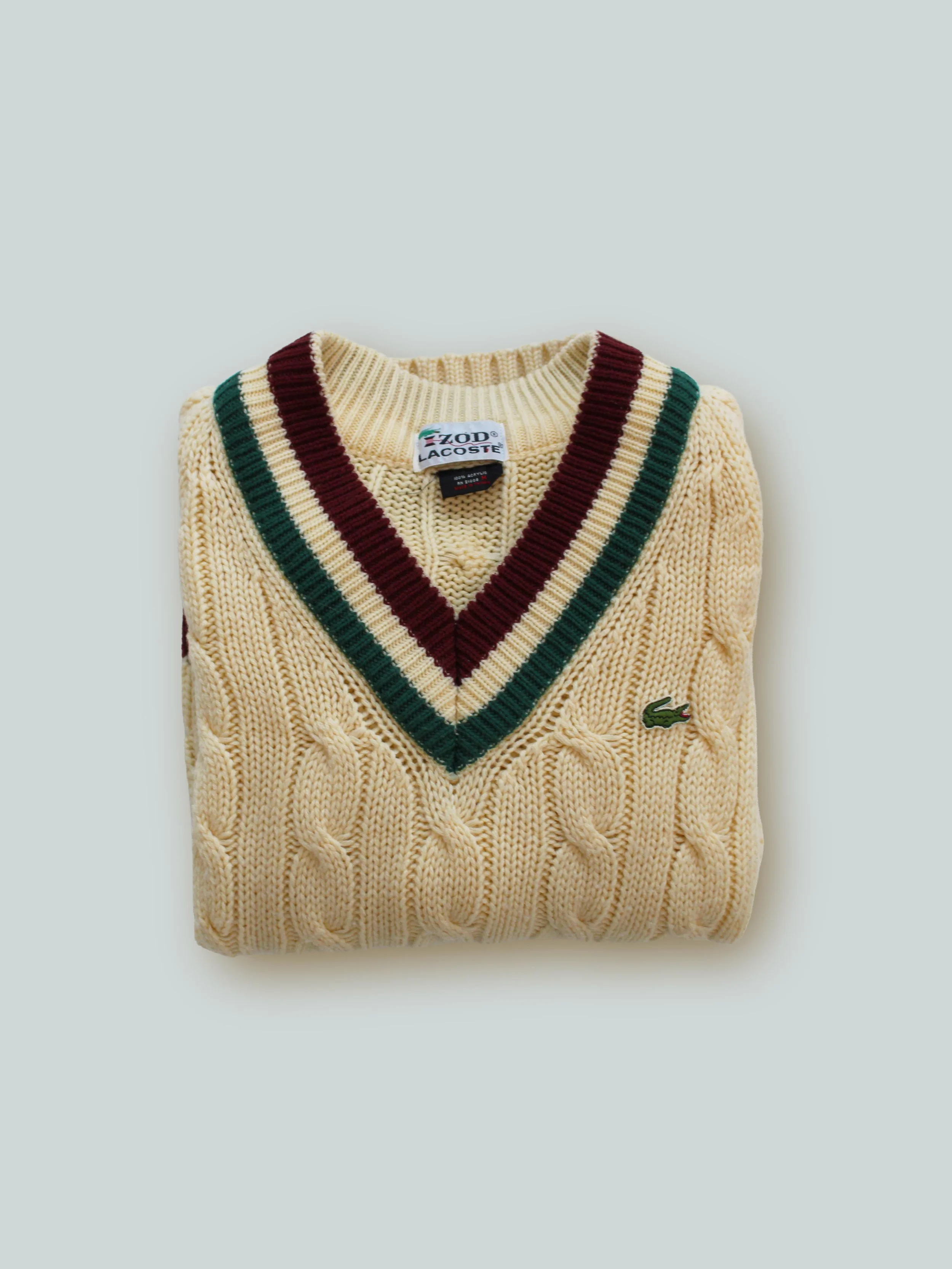 VINTAGE LACOSTE IZOD V-NECK circa 80's