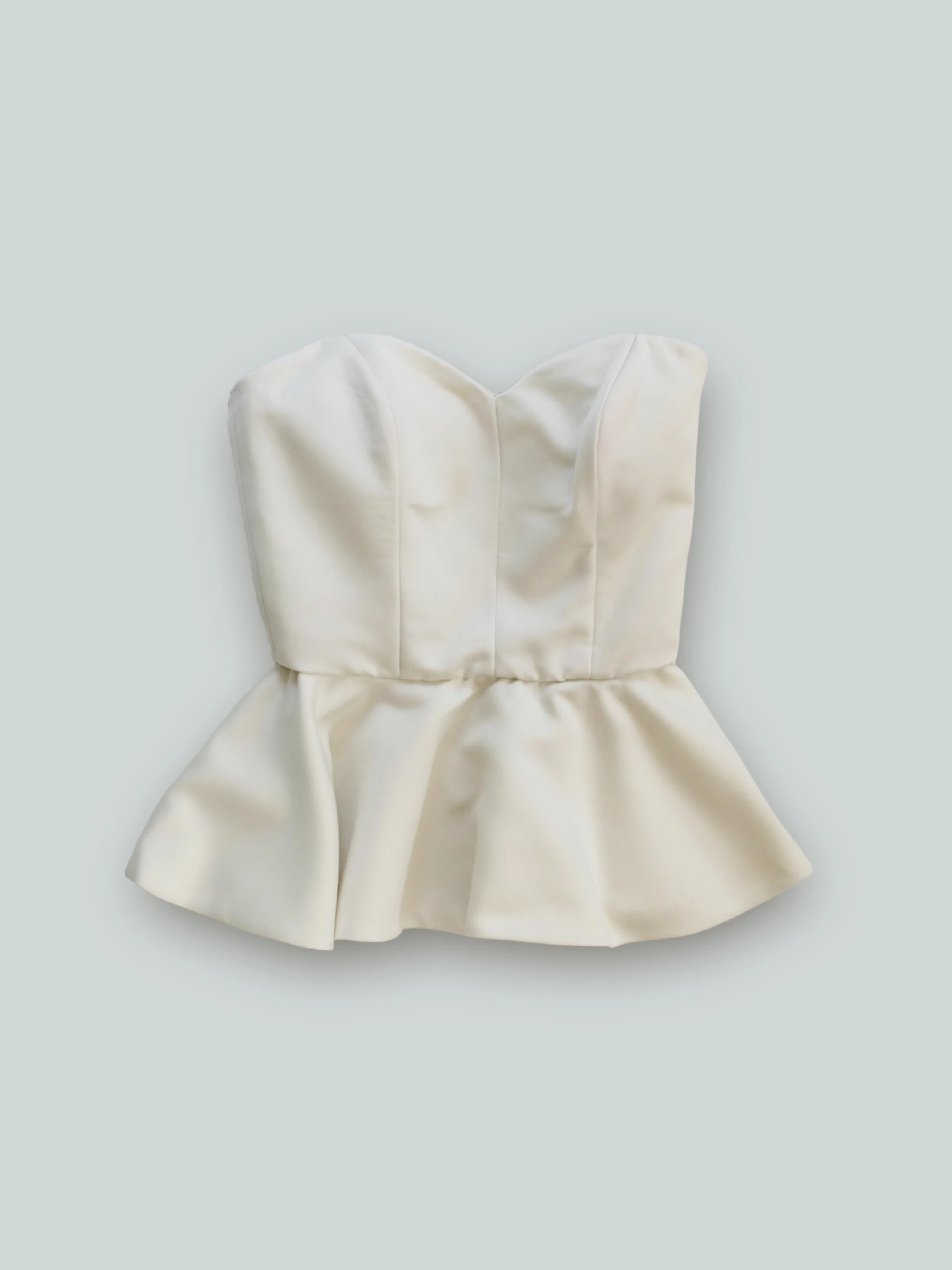 CHARMEUSE PEPLUM BANDEAU SWEETHEART TOP