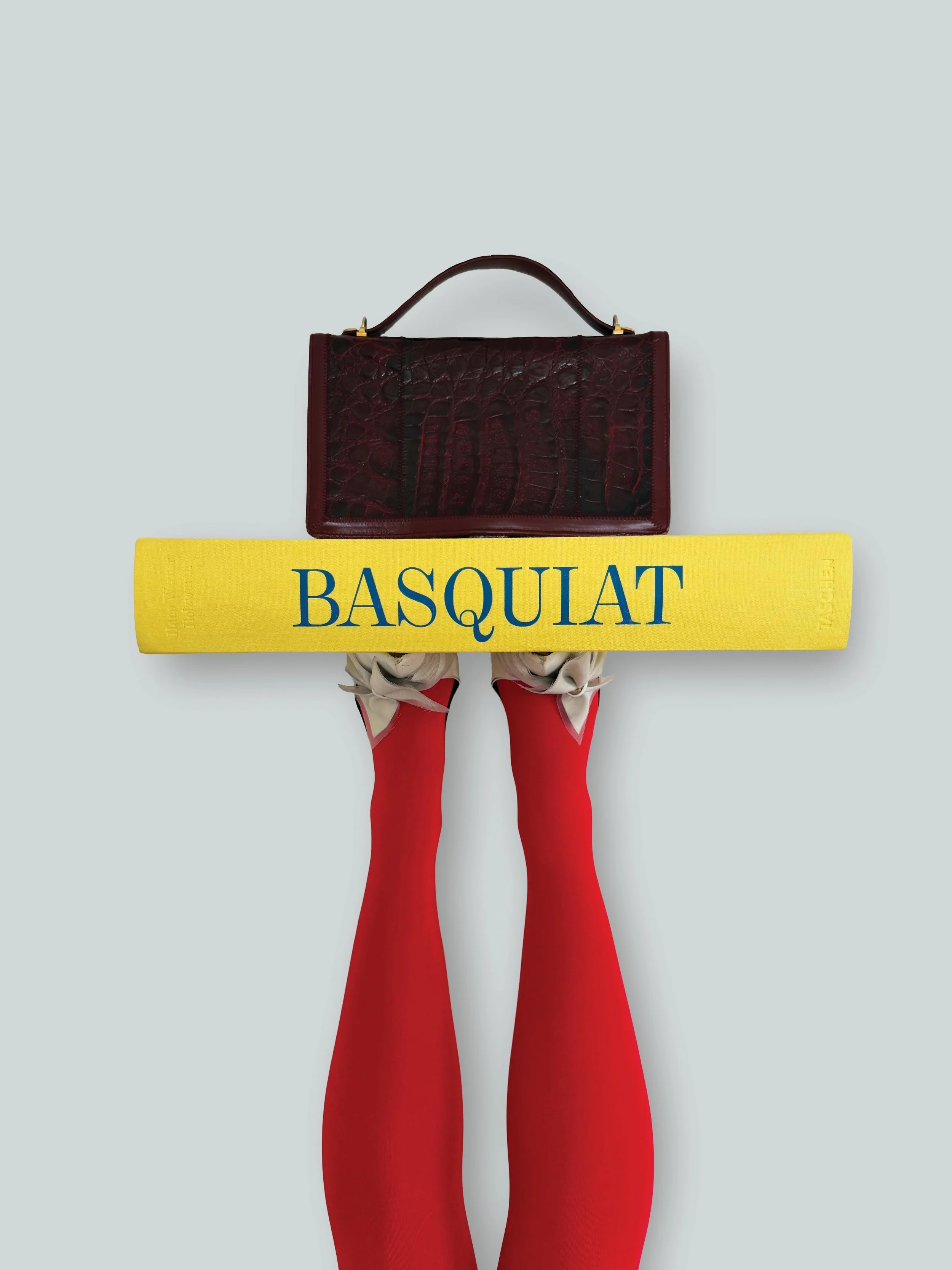 OXBLOOD FAUX CROCODILE MINI BRIEFCASE STYLE BAG