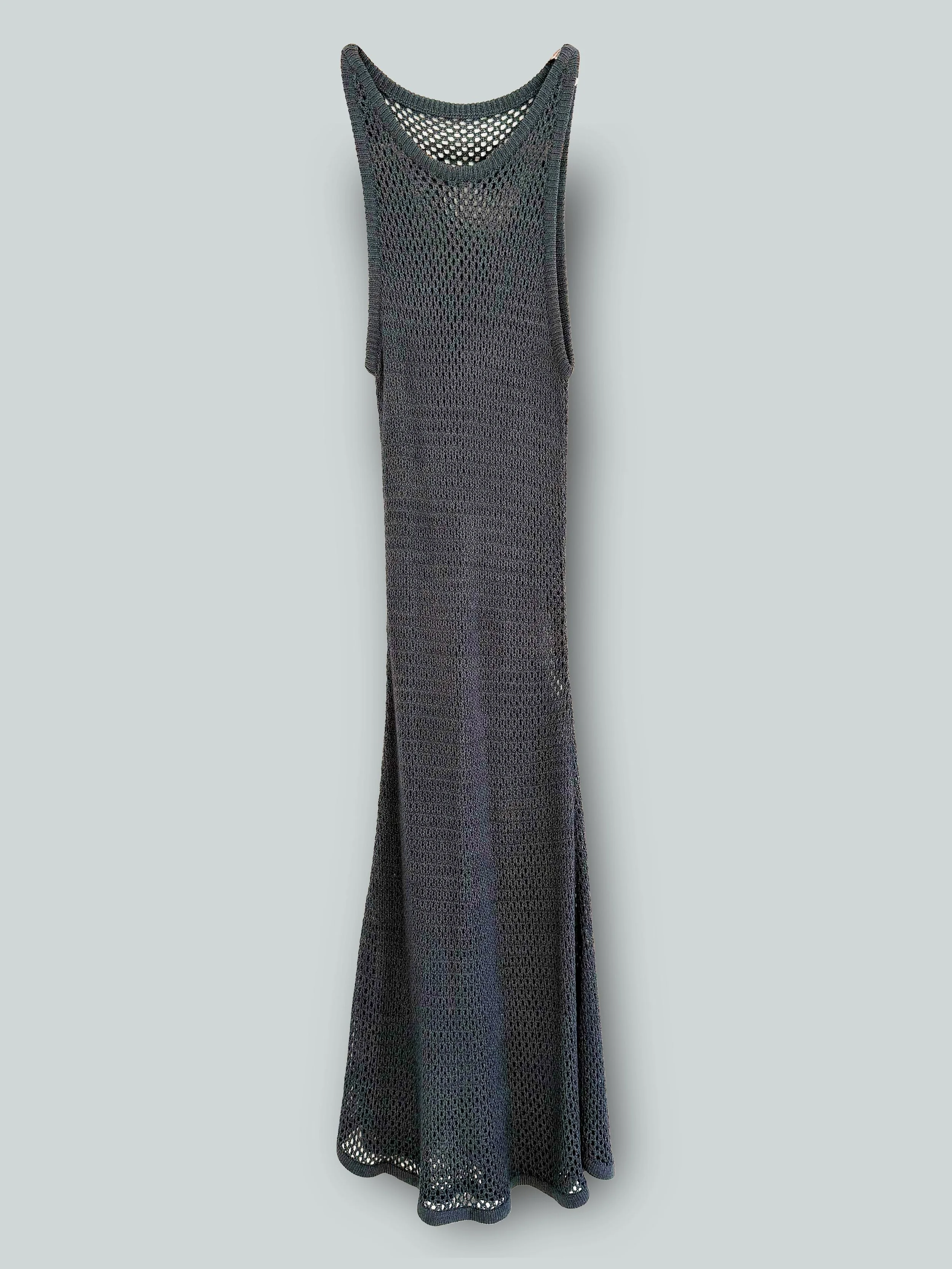 JEAN COLONNA SLATE BLUE MESH DRESS circa 00's