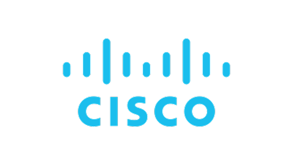 Cisco logo featuring the word 'Cisco' in blue with a stylized bridge graphic above it.