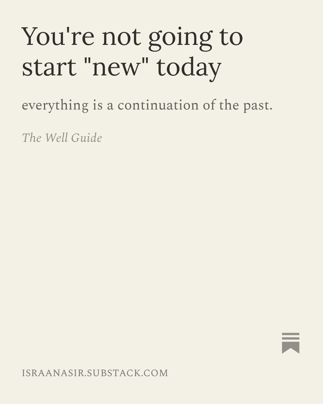 You don&rsquo;t need a rebrand or to become unrecognizeable. You need to keep rooting in what already is you. 

In this essay, I&rsquo;m talking about the power of continuing things, instead of starting over. You&rsquo;ll also learn a few tips on how