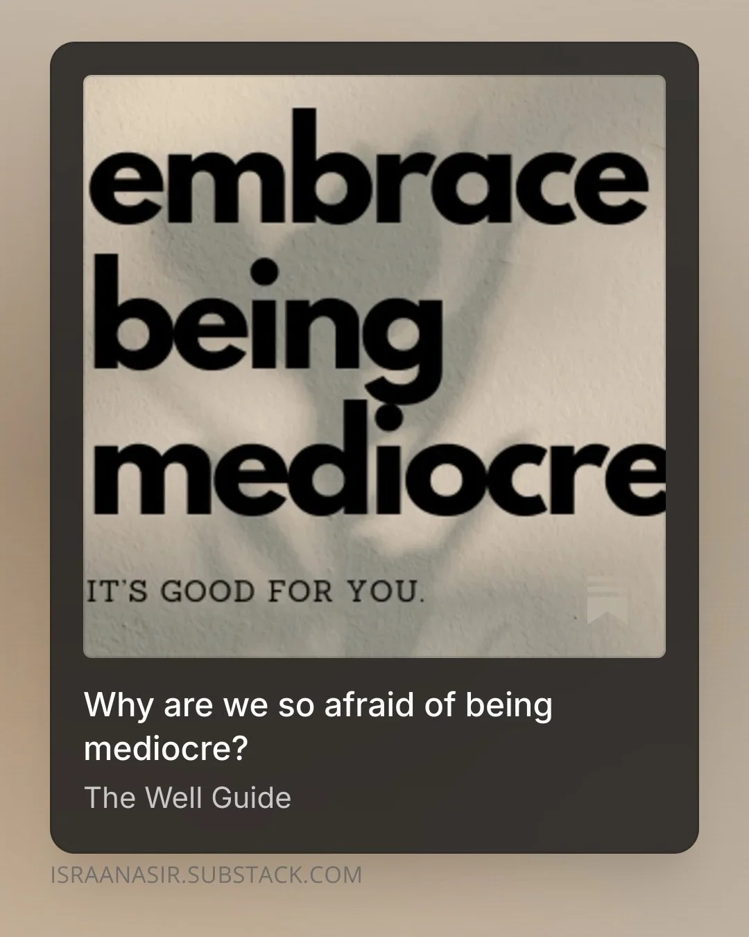 If you&rsquo;ve been feeling stuck lately, read this now. 

This essay explores the real issue plaguing all of us: exceptionalism, the fear of being &ldquo;average,&rdquo; that keeps you chasing a life that looks impressive instead of living the one 