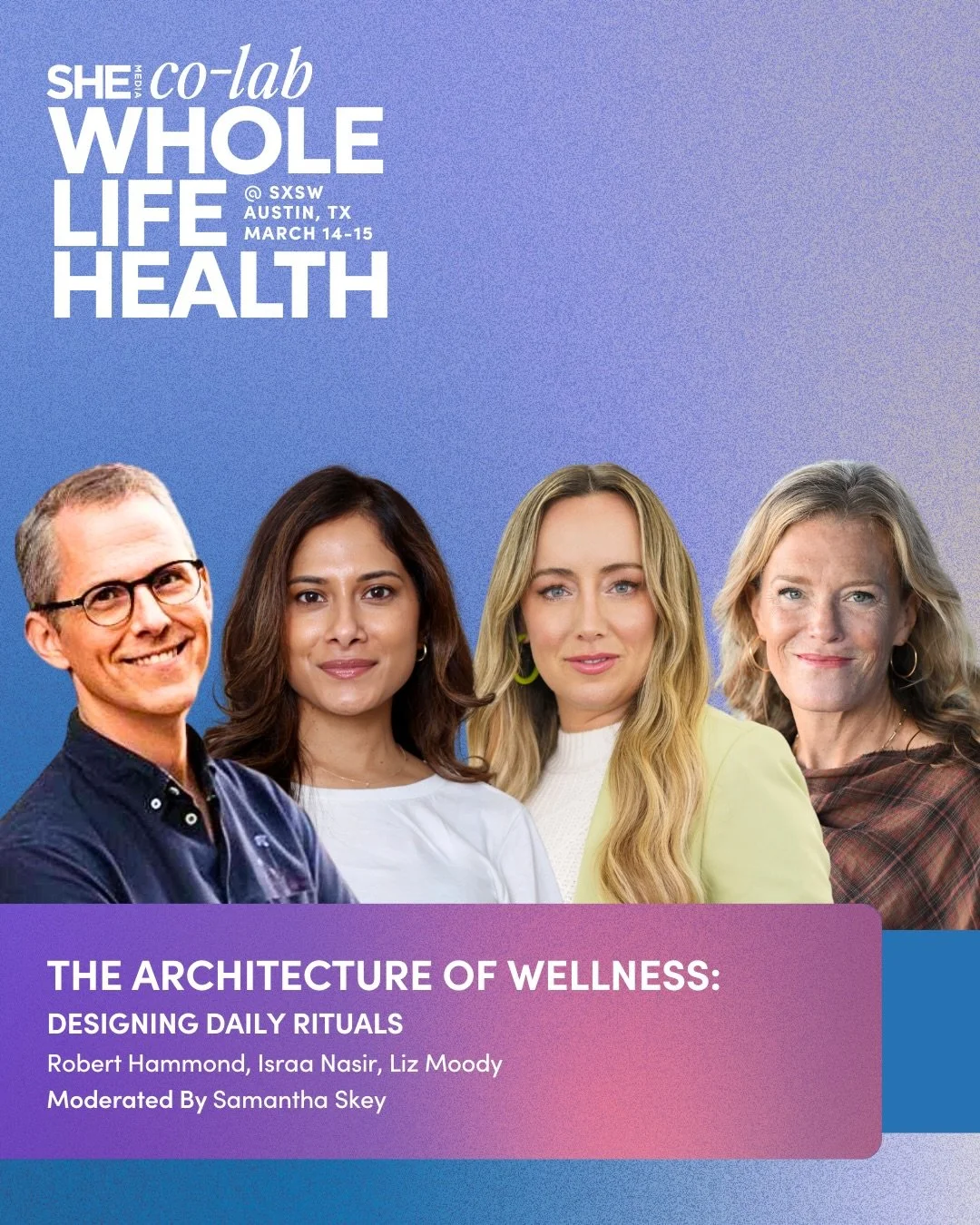 Excited to be speaking at @sxsw at the SHE Media Co-Lab @shemedia @thisisflowspace on The Architecture of Wellness: Designing Daily Rituals.

We often treat wellness like it has to be extreme and perfect to count. But most of our well-being is shaped