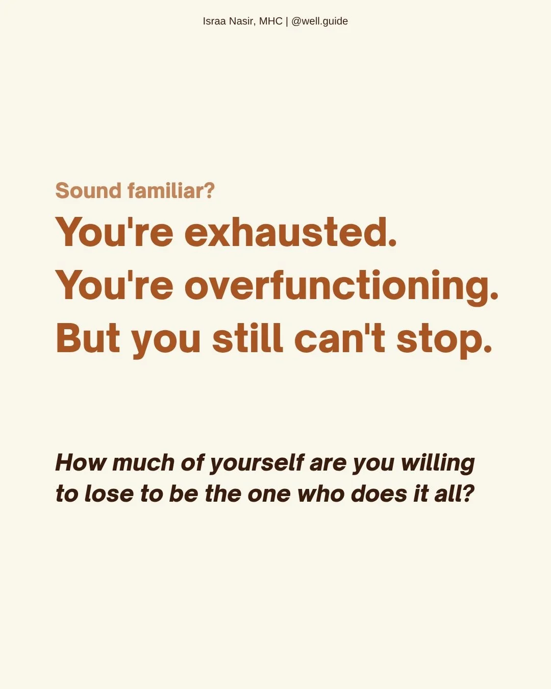 Nobody talks about the cost of being the girl who always shows up. The cost is your sleep, your patience, and the quiet things you keep promising yourself when things slow down &mdash; which they never do, because you are the one keeping them moving.