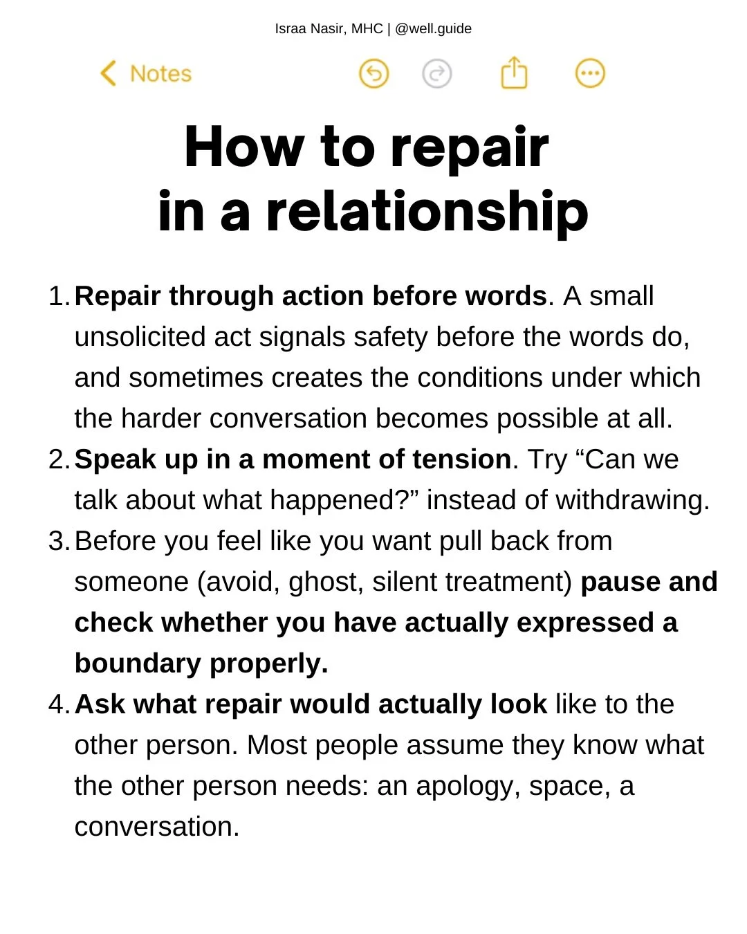 Conflict itself isn&rsquo;t what predicts relationship failure. What matters is whether you can make successful &ldquo;repair attempts&rdquo; after rupture, such as humor, validation, affection, accountability, softening, or reconnecting. 

Healthy c