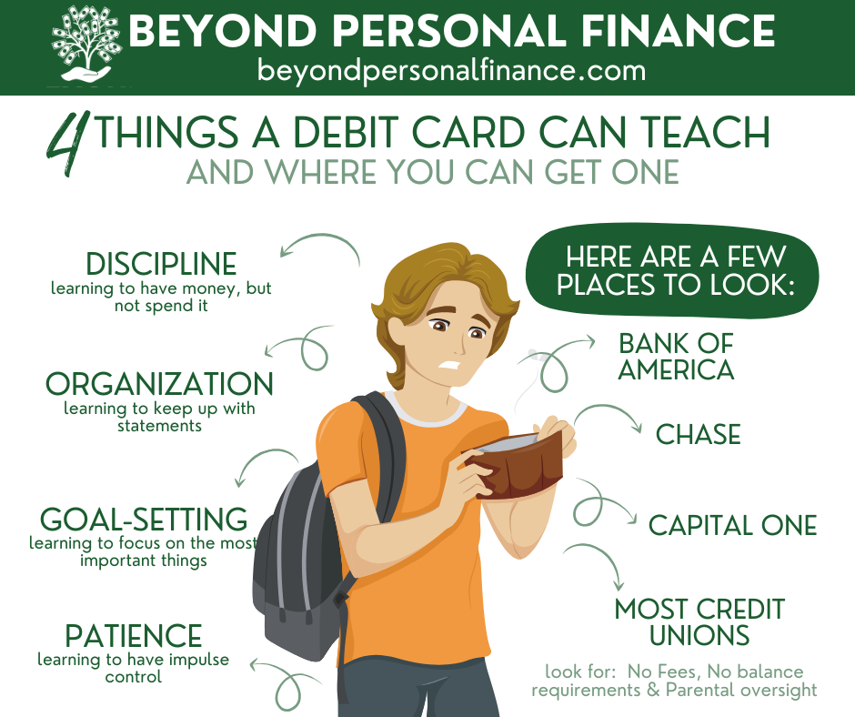 Four things a debit card can teach (and where you can get one)graphic