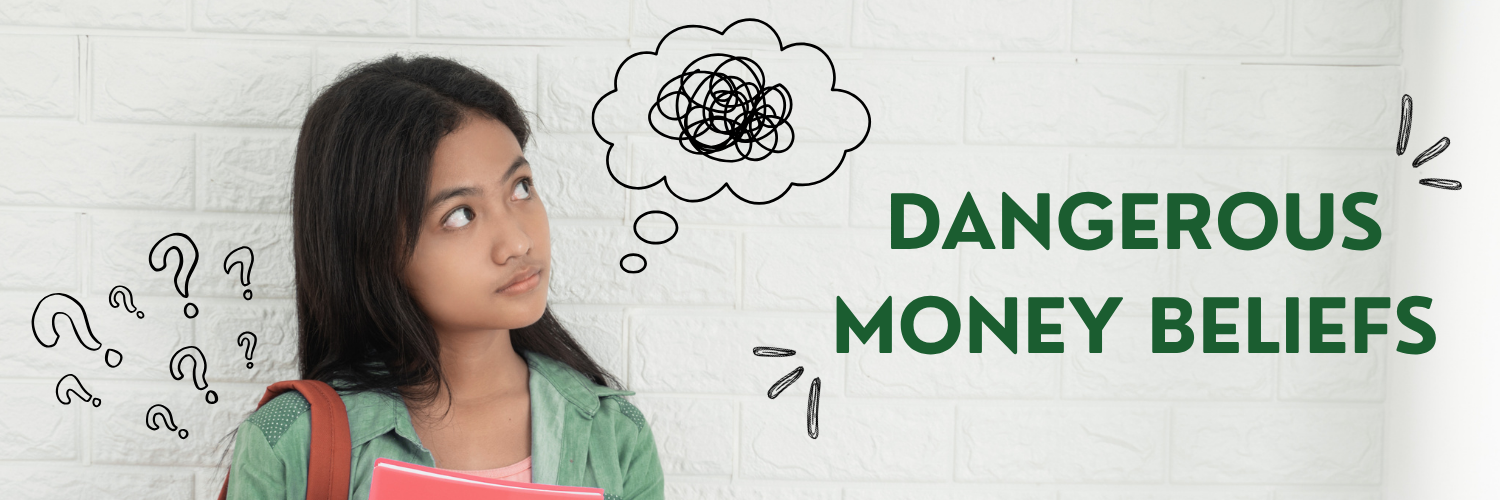 Dangerous Money Beliefs with Girl Thinking