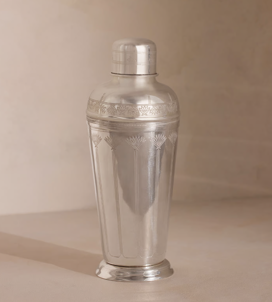 Rochester Engraved Silver Cocktail Shaker | $260
