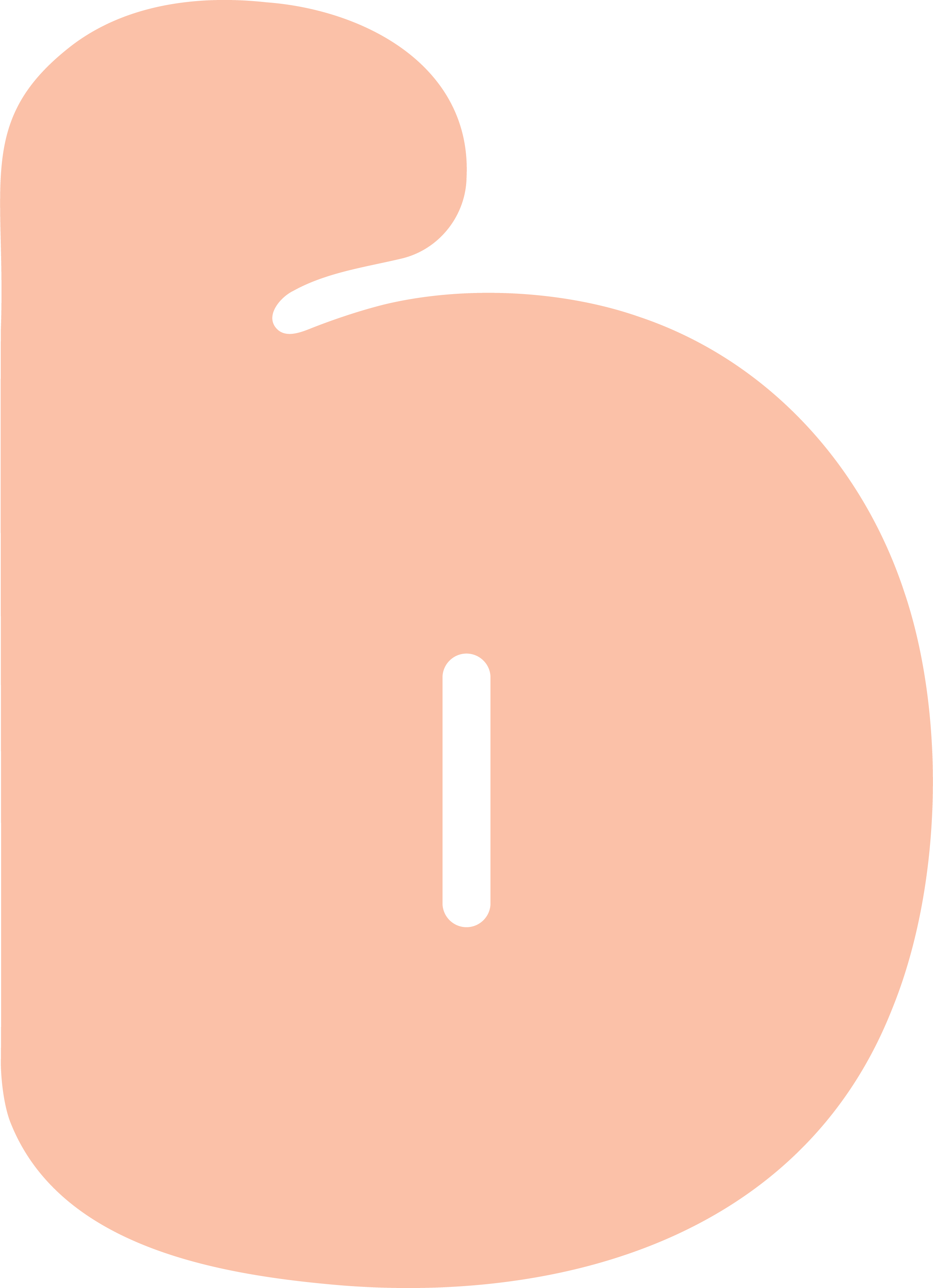 Abstract minimalist digital illustration with peach-colored organic shape, black line, and black curved line on a black background.