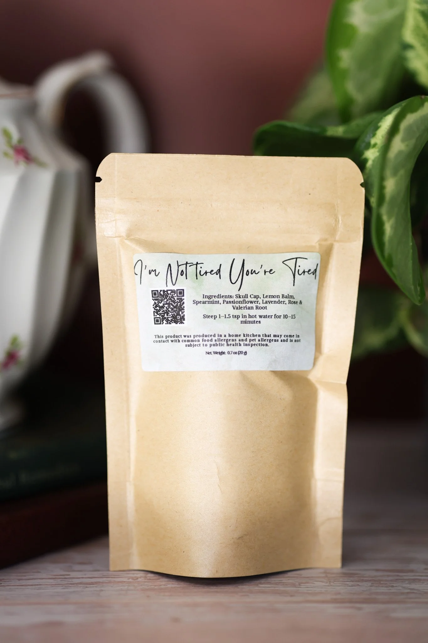 herbal tea calming tea relaxation tea wellness tea caffeine-free tea botanical tea blend loose leaf tea stress support tea herbal wellness blend Raise Wellness tea