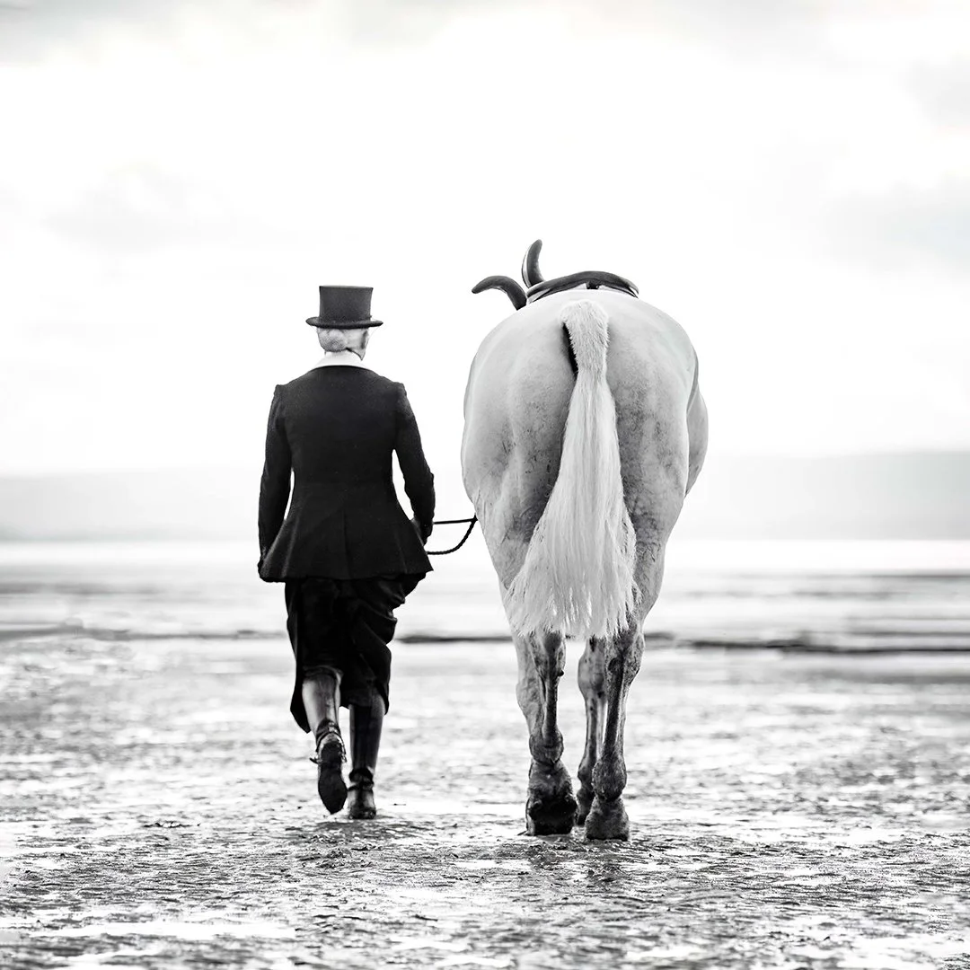 Jan Webb Equine Photography Black and White Dressage The Walk.jpg