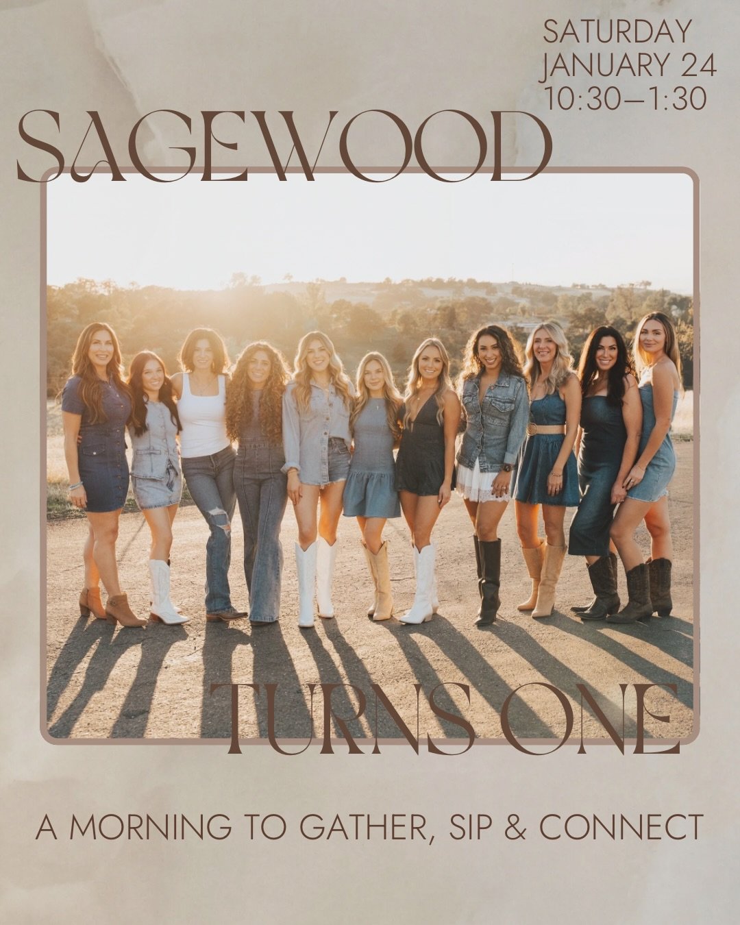 One year in &mdash; and so grateful 🤍

Join us as we celebrate one year of Sagewood with sips, small bites, local vendors, goodie bags, raffle giveaways, and a few exclusive Sagewood perks for attendees.

Saturday, January 24 | 10:30&ndash;1:30
Come