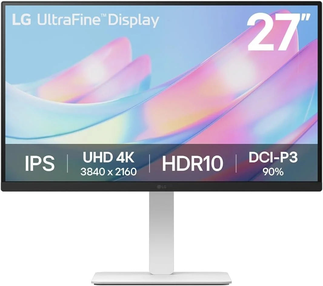 Sleek Aesthetic White 4k screen girlie monitor for 'My Cosy Home Office Setup - Aesthetic Desk Finds for the Work From Home Girlie'