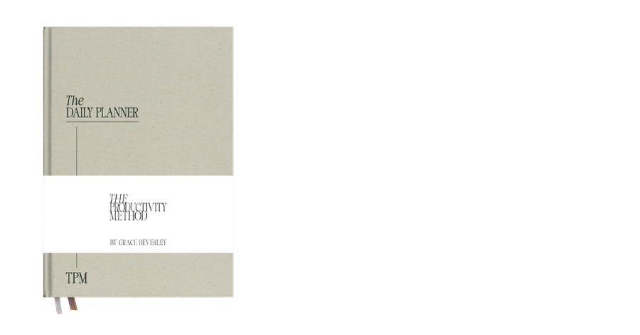 The productivity method, daily planner, by grace beverly. I use this everyday and am usualky reading through it during my Matcha Girl Slow Morning Routine