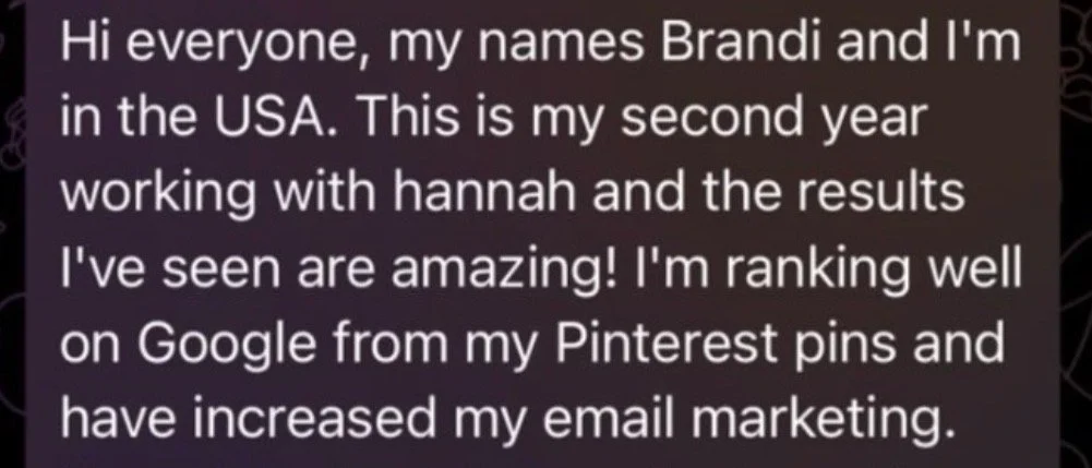 pinterest manager course testimonial