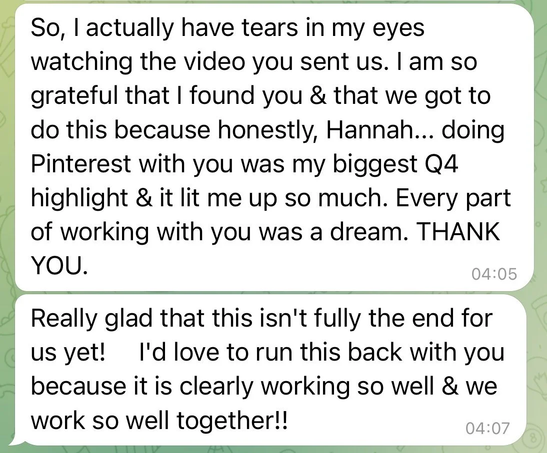 pinterest manager course testimonial