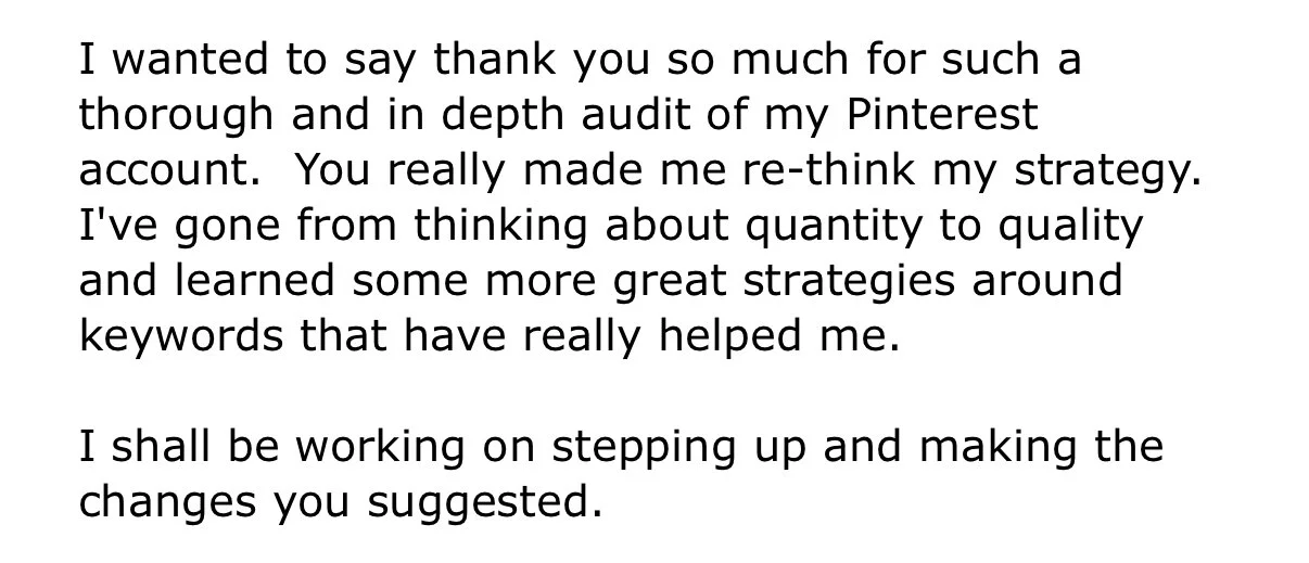 pinterest manager course testimonial