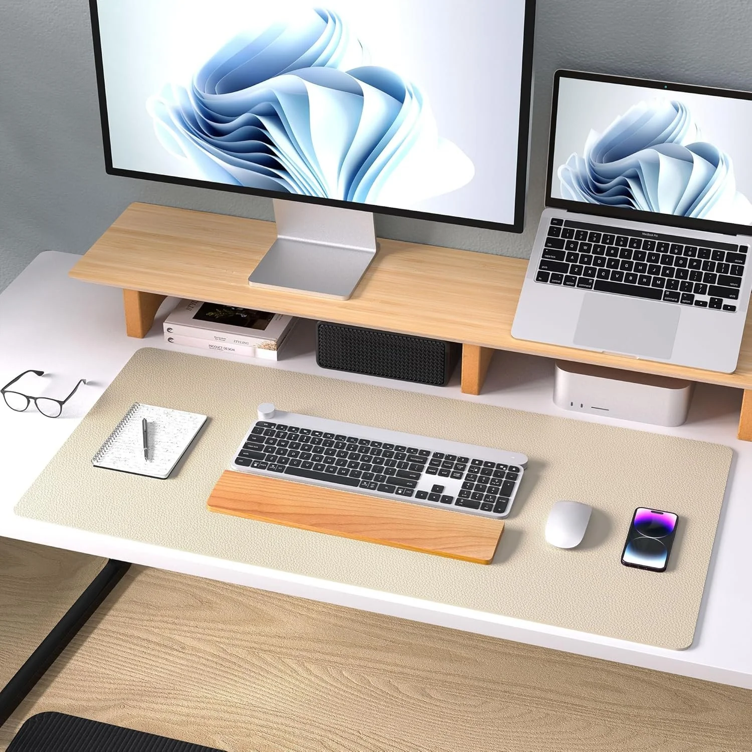 Biege desk mat for 'My Cosy Home Office Setup - Aesthetic Desk Finds for the Work From Home Girlie'