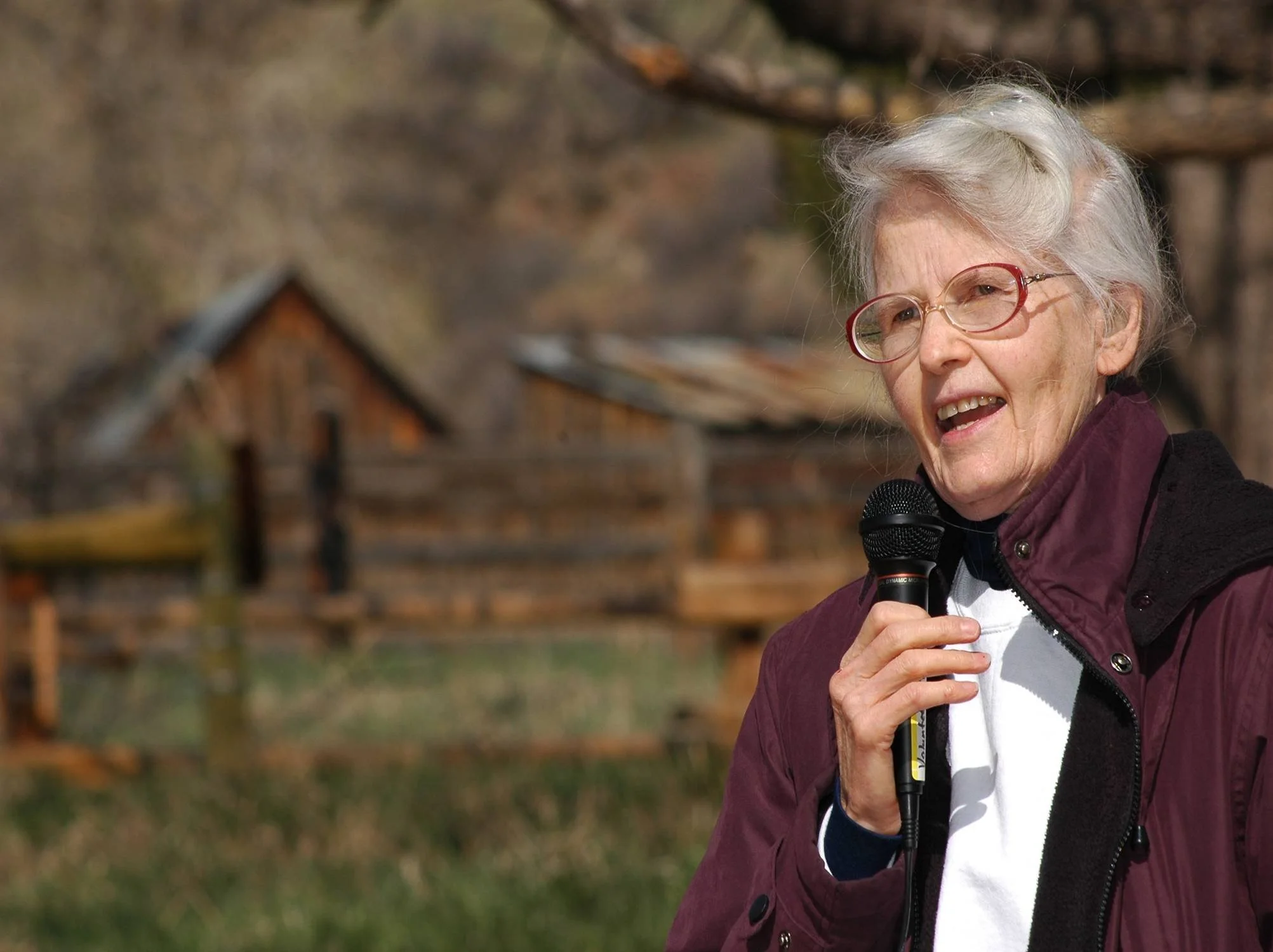 Virginia Soderberg at dedication of Soderberg Homestead Trailhead