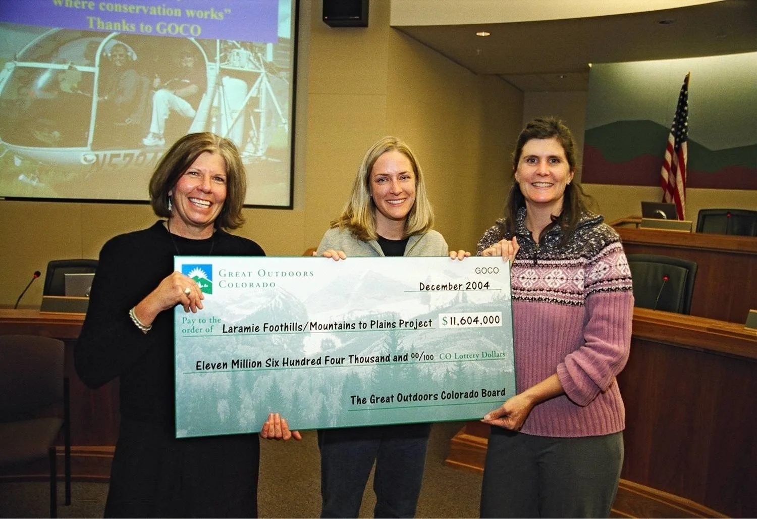 LFMTP Project Grant Big Check_KlynnMeeganKerri2004.jpg